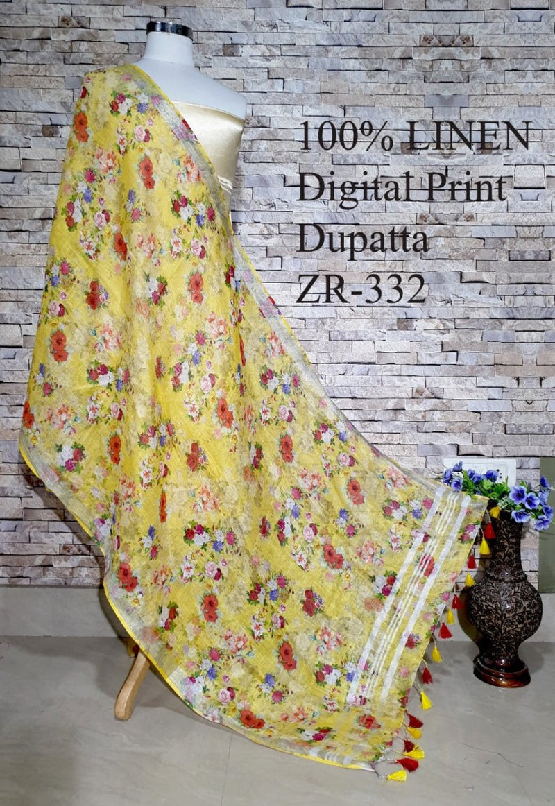 Bhagalpuri Pure Linen Dupatta - Leheriya