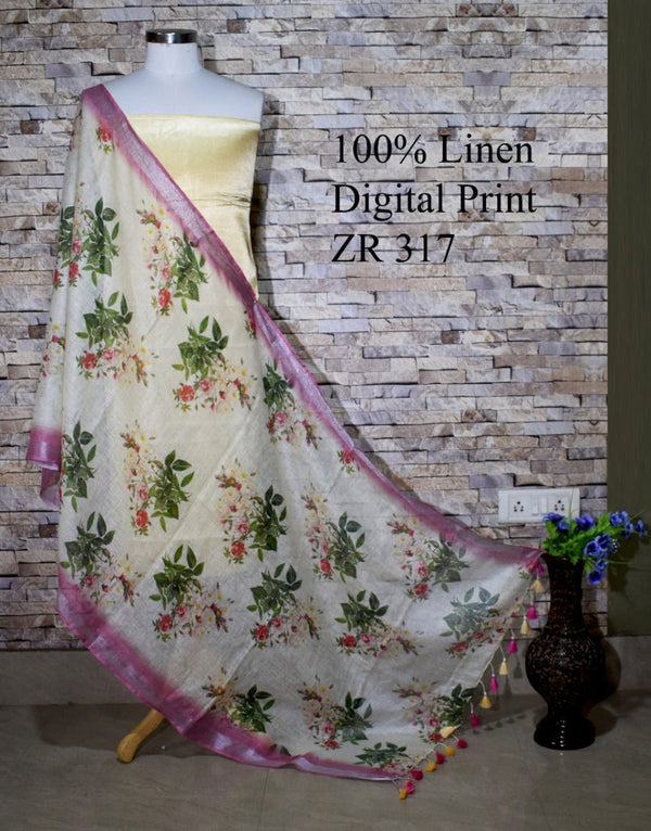 Bhagalpuri Pure Linen Dupatta - Leheriya