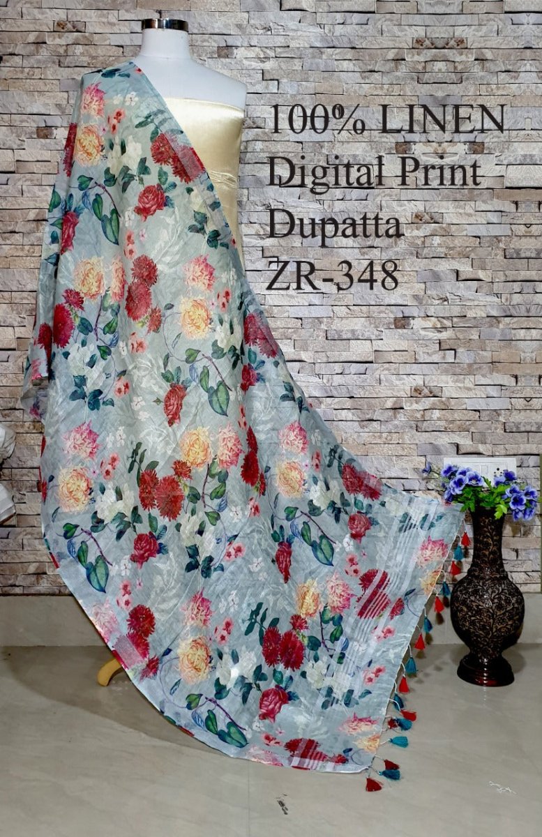 Bhagalpuri Pure Linen Dupatta - Leheriya