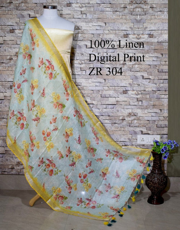 Bhagalpuri Pure Linen Dupatta - Leheriya