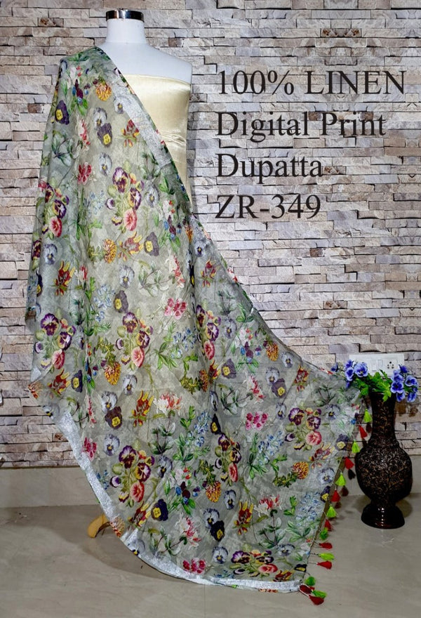 Bhagalpuri Pure Linen Dupatta - Leheriya