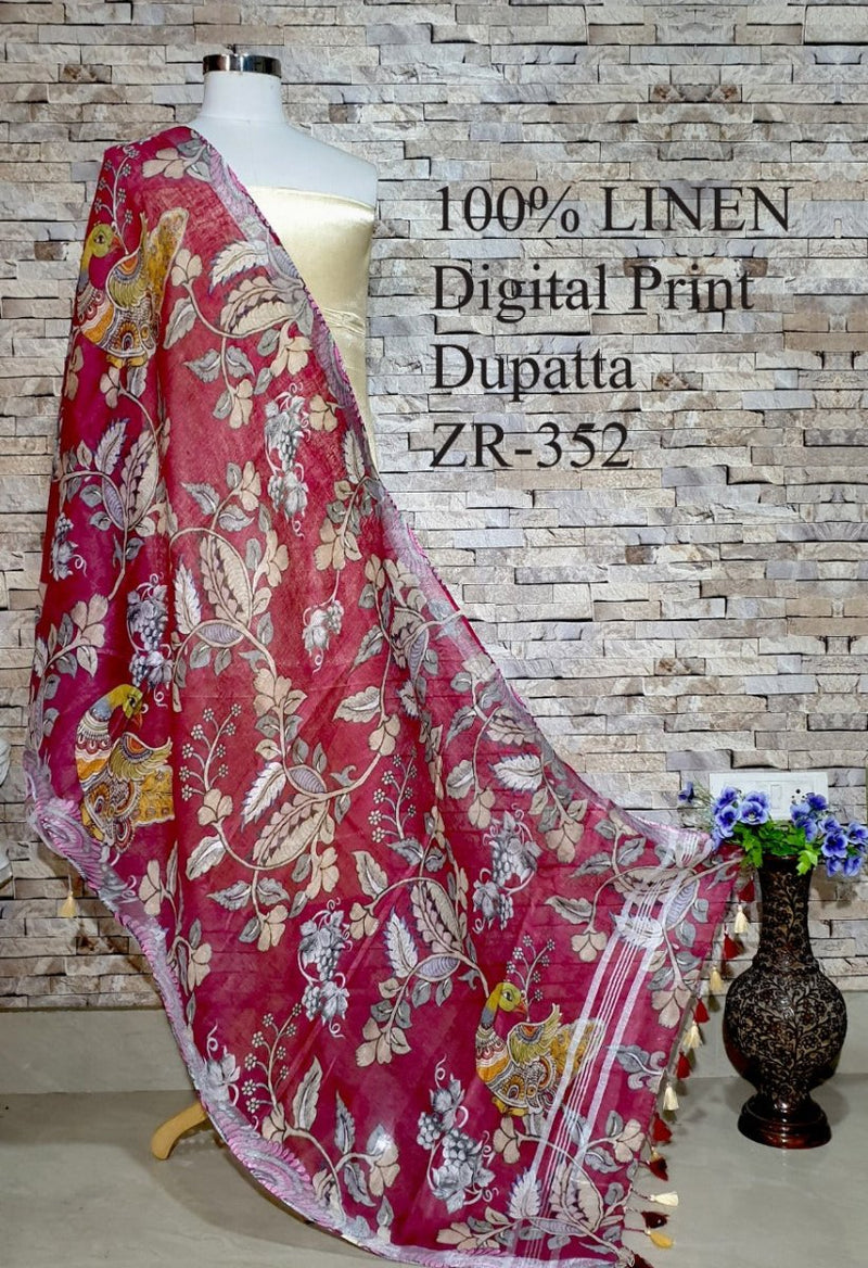 Bhagalpuri Pure Linen Dupatta - Leheriya