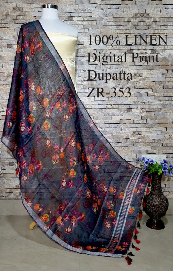 Bhagalpuri Pure Linen Dupatta - Leheriya