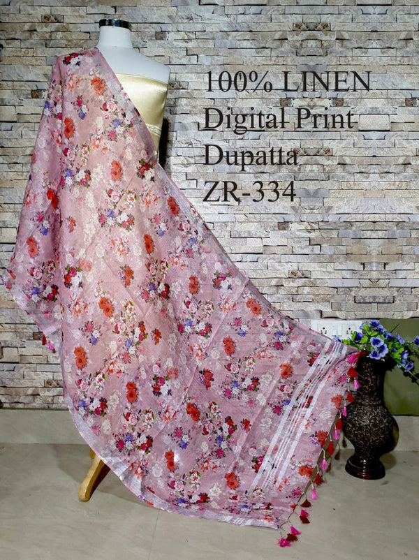 Bhagalpuri Pure Linen Dupatta - Leheriya