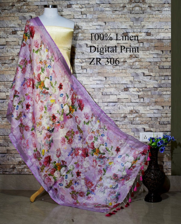 Bhagalpuri Pure Linen Dupatta - Leheriya