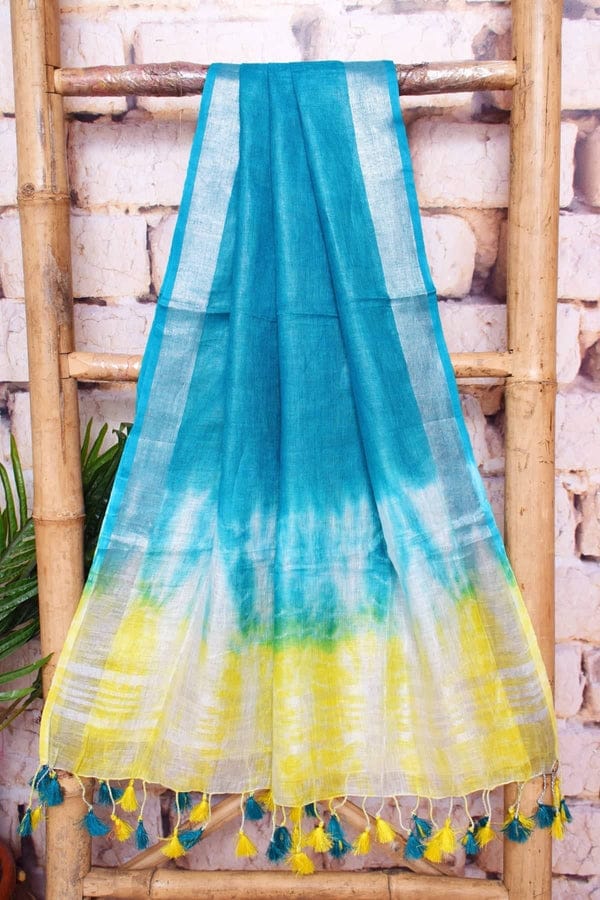 Bhagalpuri Pure Linen Dupatta - Leheriya