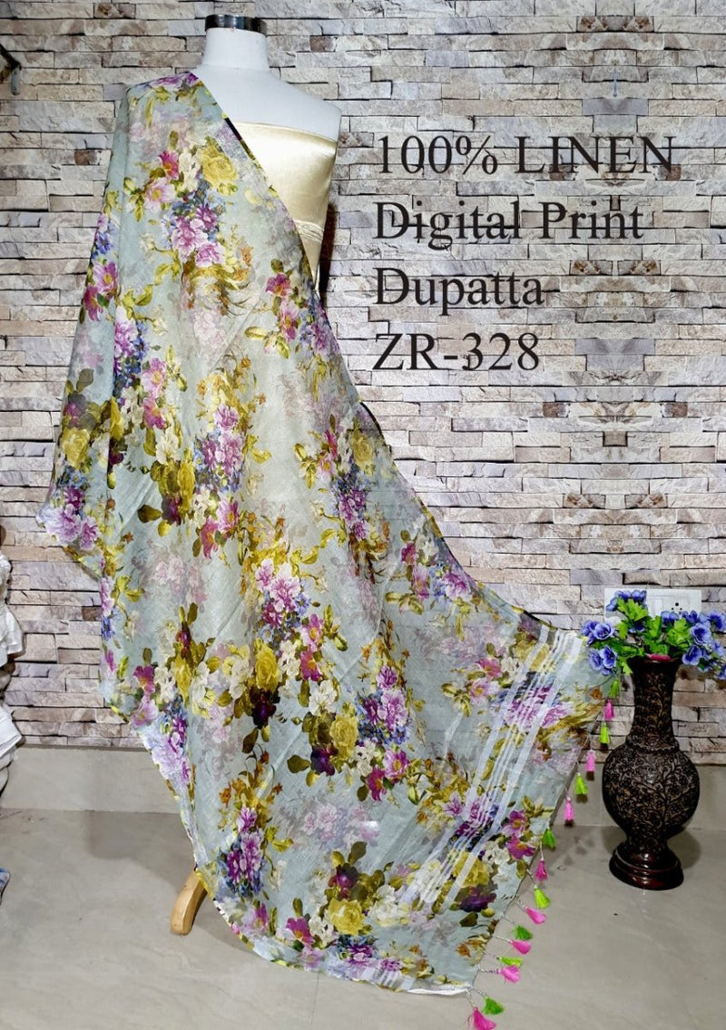 Bhagalpuri Pure Linen Dupatta - Leheriya