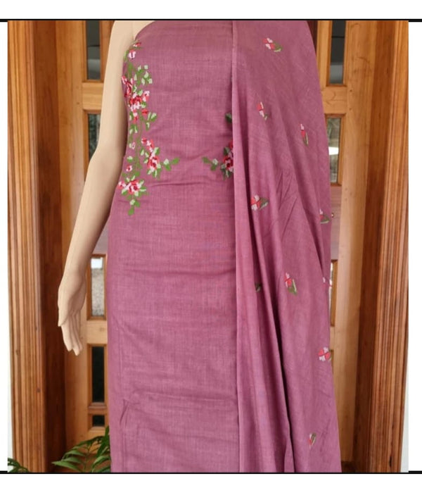 Bhagalpuri Salwar Suit with Embroidery | Old Rose | - Leheriya