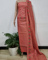 Bhagalpuri Salwar Suit with Embroidery | Pinkish-Coral | - Leheriya