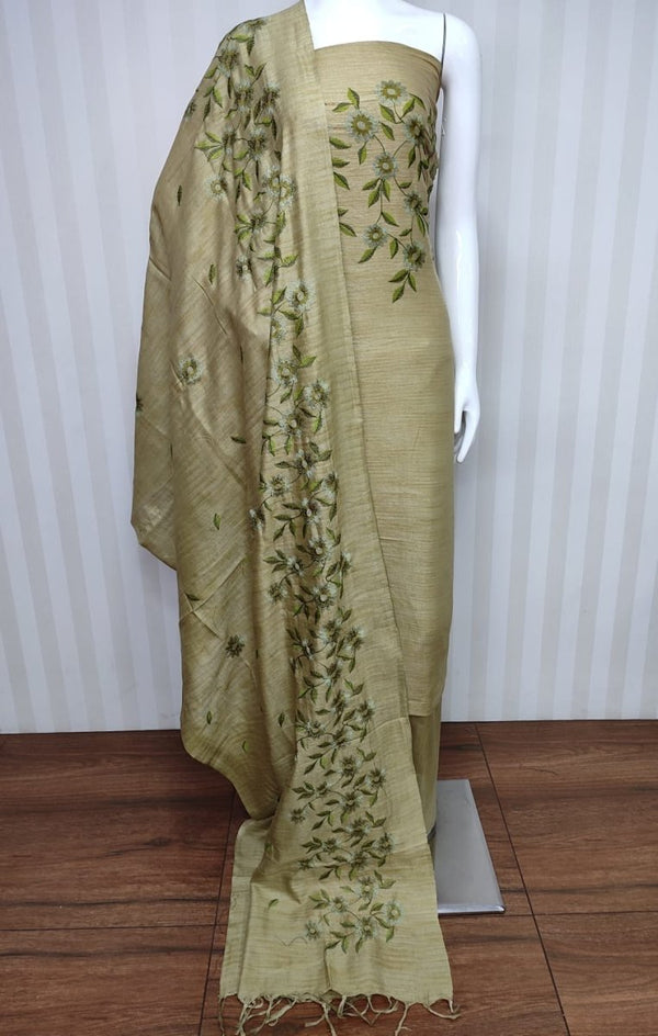 Bhagalpuri Salwar Suit with Embroidery | Sorrell | - Leheriya