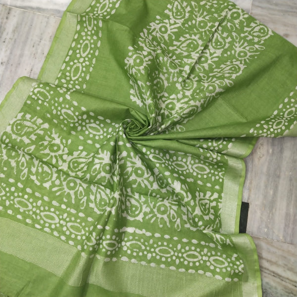 Bhagalpuri Semi Linen Batik Print Dupatta - Leheriya