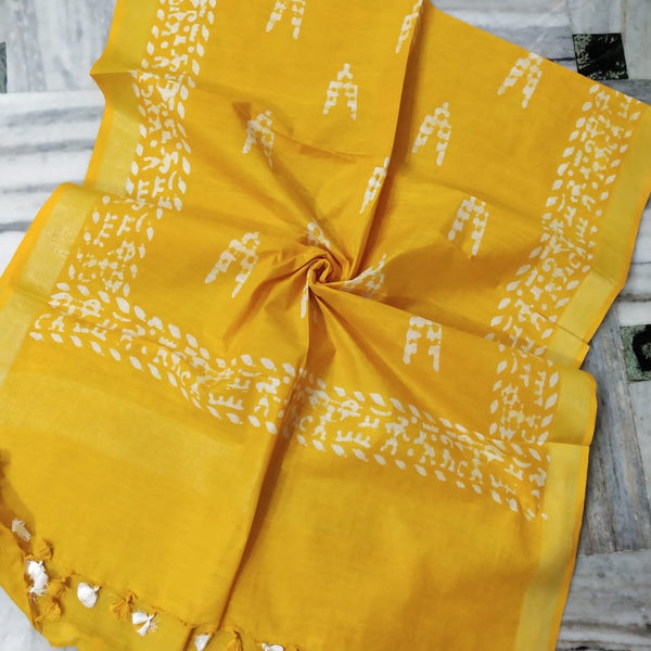 Bhagalpuri Semi Linen Batik Print Dupatta - Leheriya