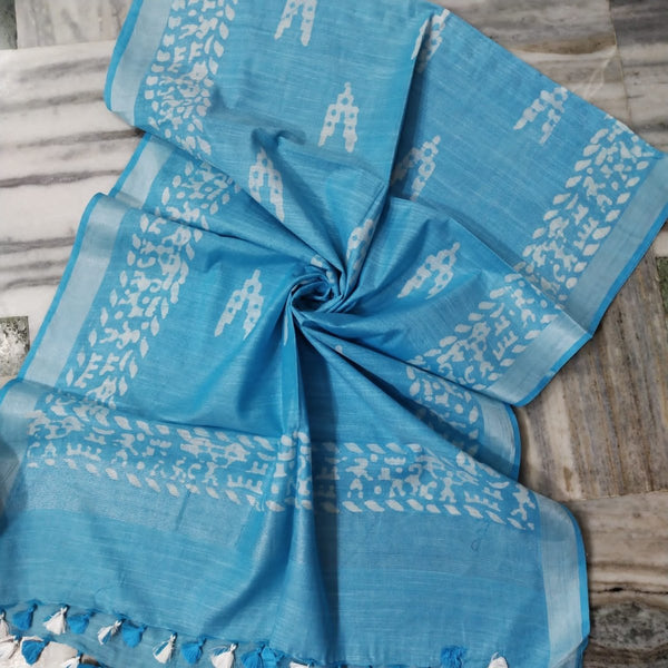 Bhagalpuri Semi Linen Batik Print Dupatta - Leheriya