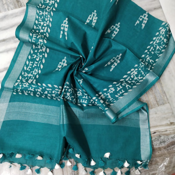 Bhagalpuri Semi Linen Batik Print Dupatta - Leheriya