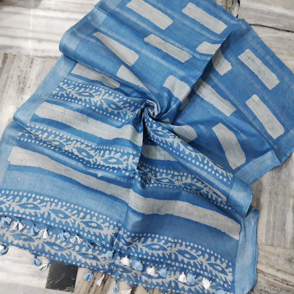 Bhagalpuri Semi Linen Batik Print Dupatta - Leheriya