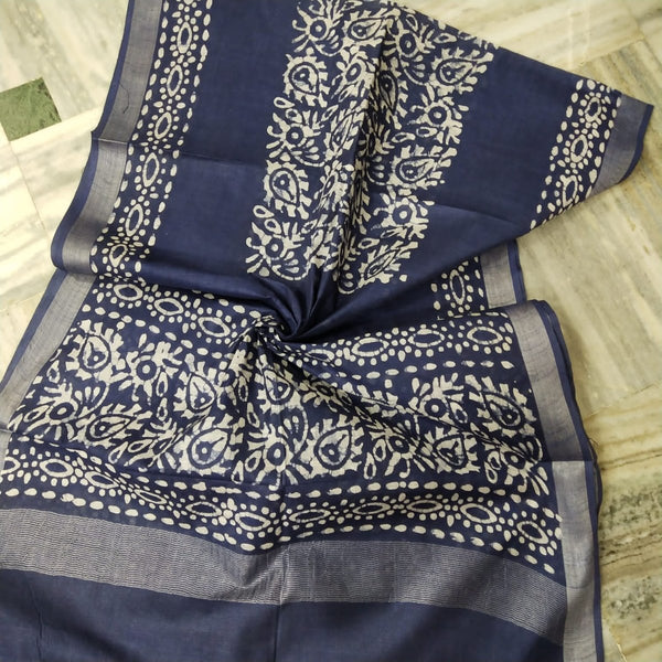 Bhagalpuri Semi Linen Batik Print Dupatta - Leheriya