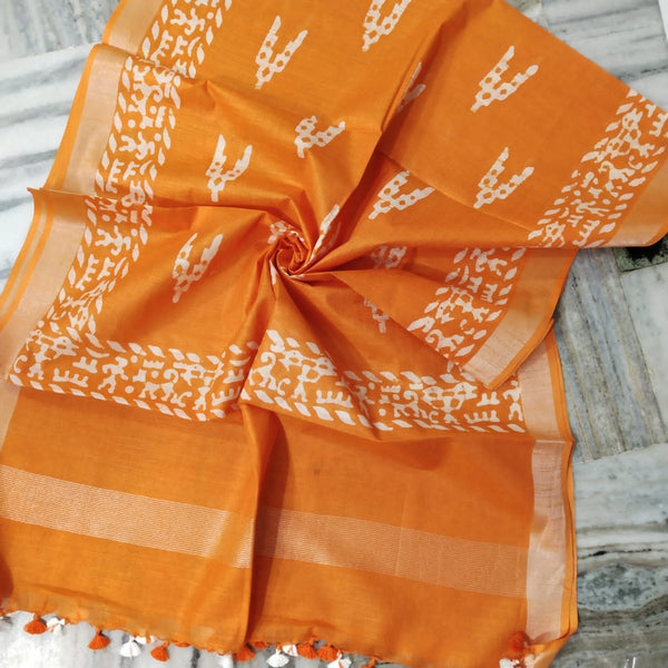 Bhagalpuri Semi Linen Batik Print Dupatta - Leheriya