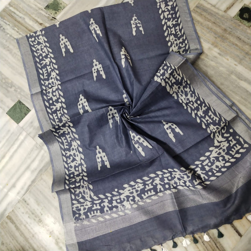 Bhagalpuri Semi Linen Batik Print Dupatta - Leheriya