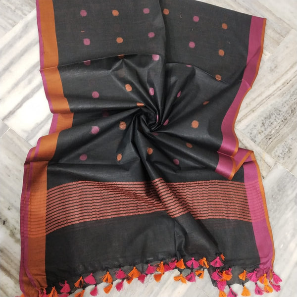 Bhagalpuri Semi Linen Buta Dupatta - Leheriya