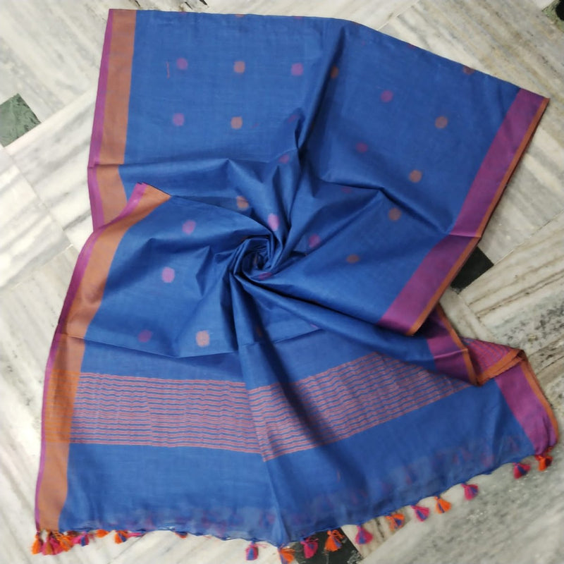 Bhagalpuri Semi Linen Buta Dupatta - Leheriya