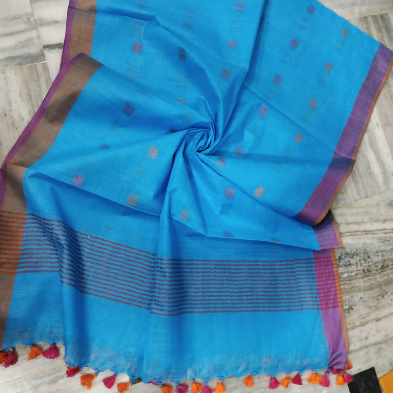 Bhagalpuri Semi Linen Buta Dupatta - Leheriya