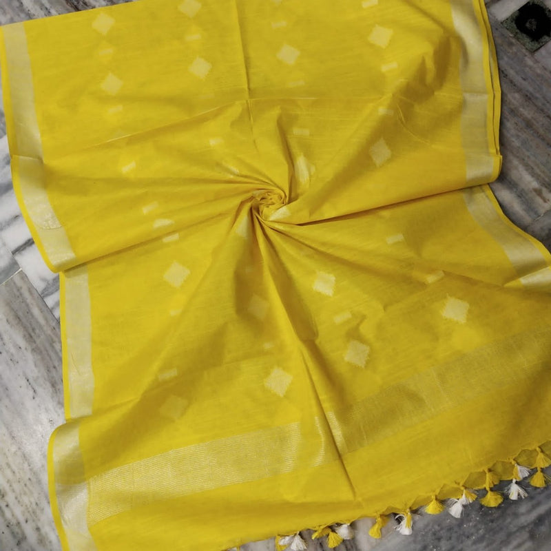 Bhagalpuri Semi Linen Buta Dupatta - Leheriya