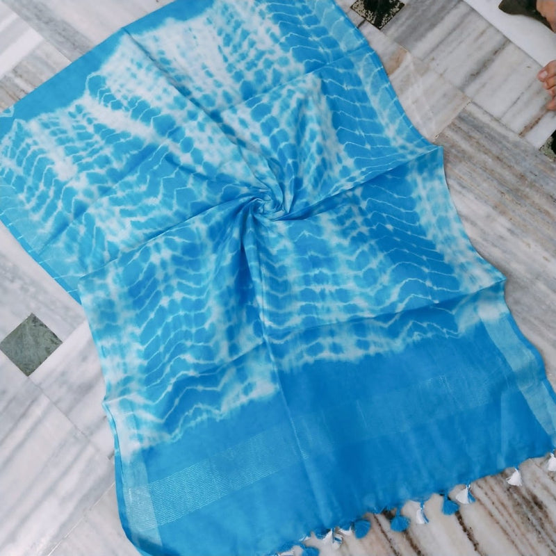 Bhagalpuri Semi Linen Shibori Dupatta - Leheriya