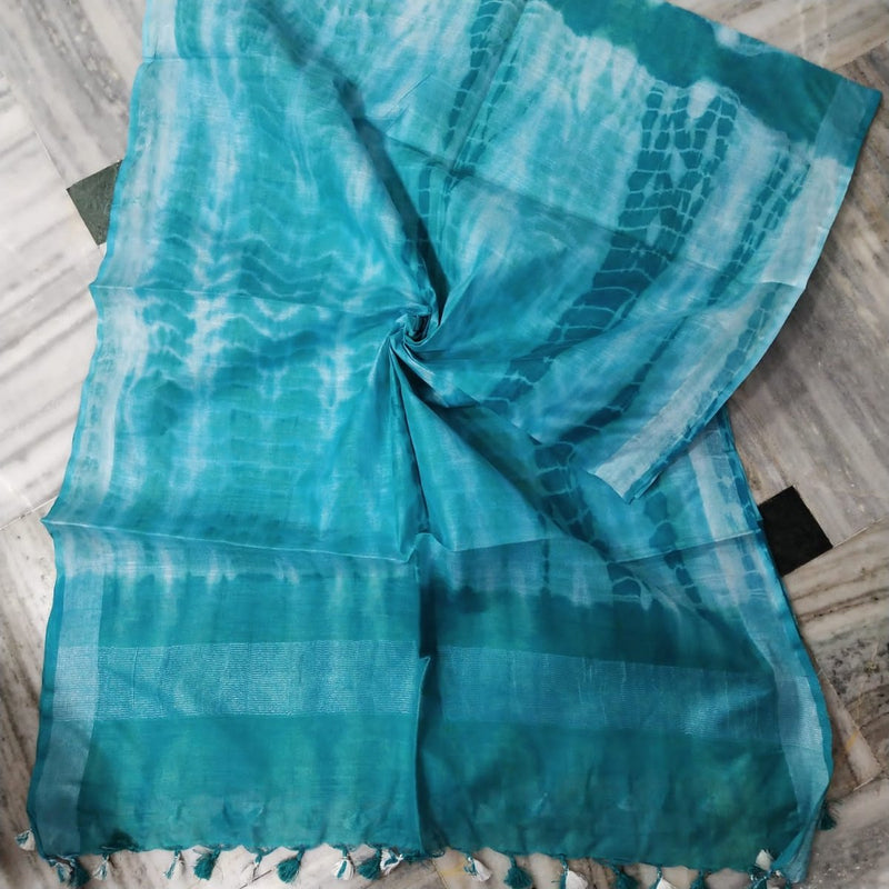 Bhagalpuri Semi Linen Shibori Dupatta - Leheriya