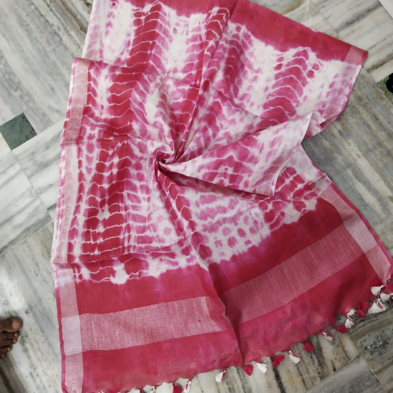 Bhagalpuri Semi Linen Shibori Dupatta - Leheriya