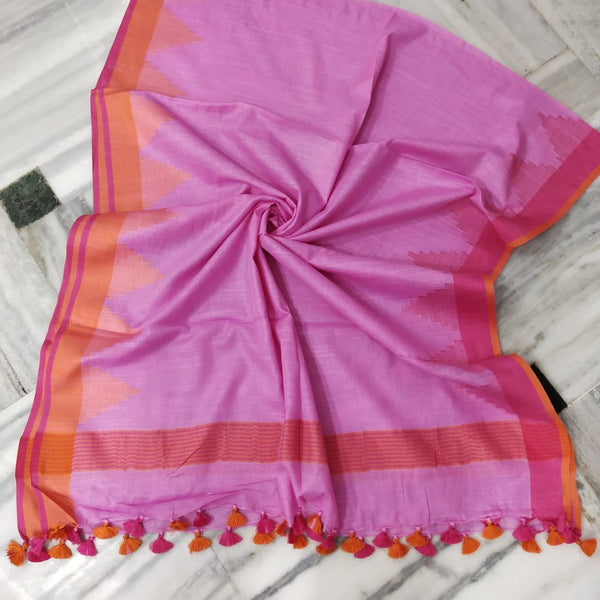 Bhagalpuri Semi Linen Temple Buta Dupatta - Leheriya