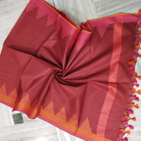 Bhagalpuri Semi Linen Temple Buta Dupatta - Leheriya