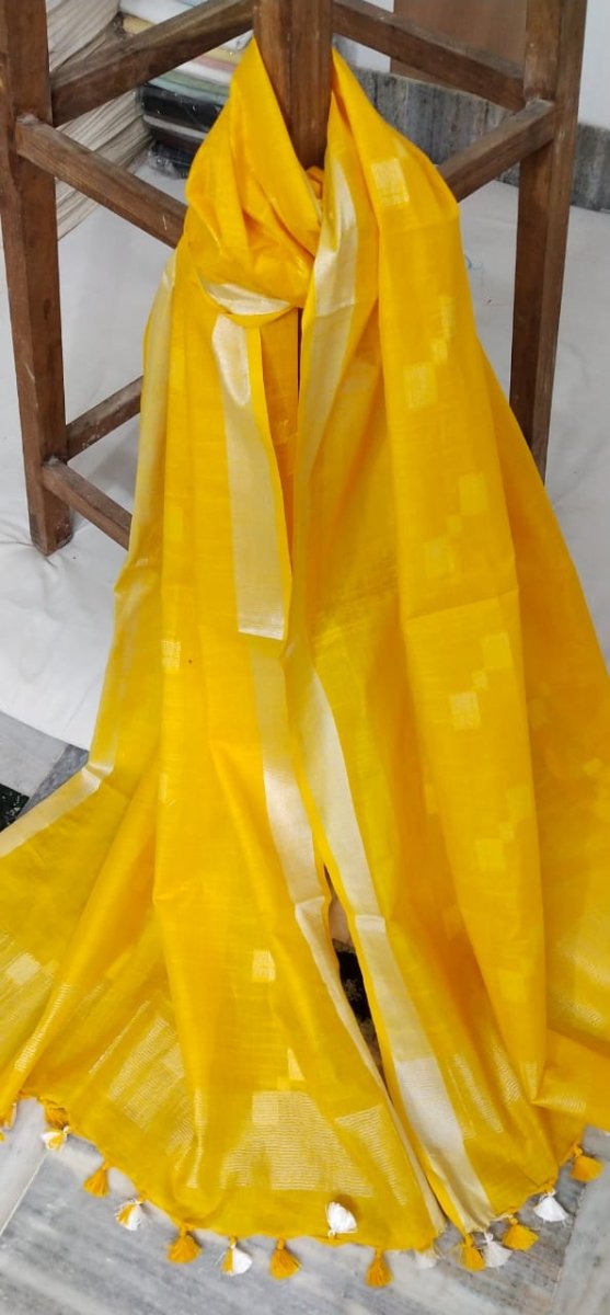 Bhagalpuri Semi Linen Vidiya Butta Dupatta - Leheriya