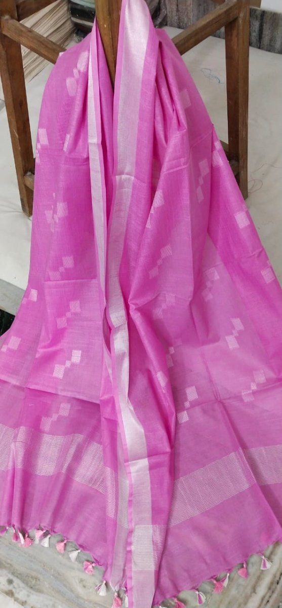 Bhagalpuri Semi Linen Vidiya Butta Dupatta - Leheriya