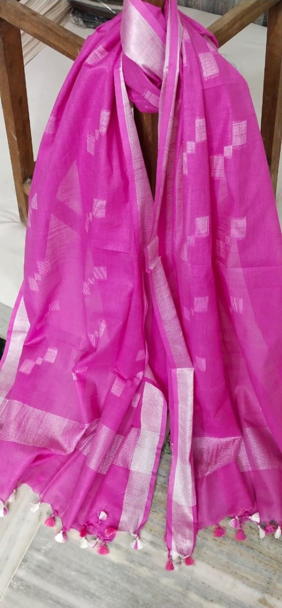 Bhagalpuri Semi Linen Vidiya Butta Dupatta - Leheriya