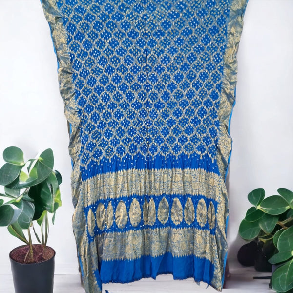 Blue Premium Georgette Ghatchola Bandhani Dupatta - Leheriya