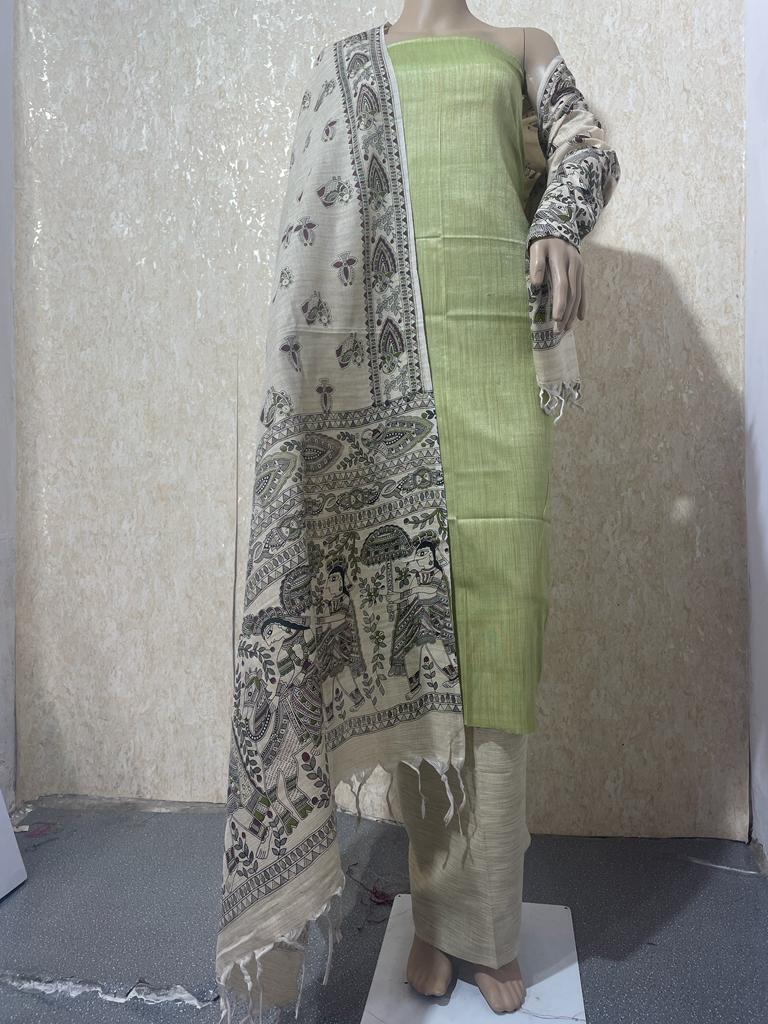 Cotton Madhubani Print 3pc Salwar Suit - Leheriya