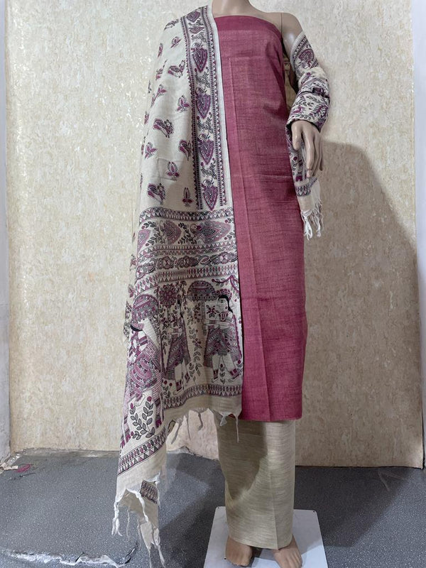 Cotton Madhubani Print 3pc Salwar Suit - Leheriya