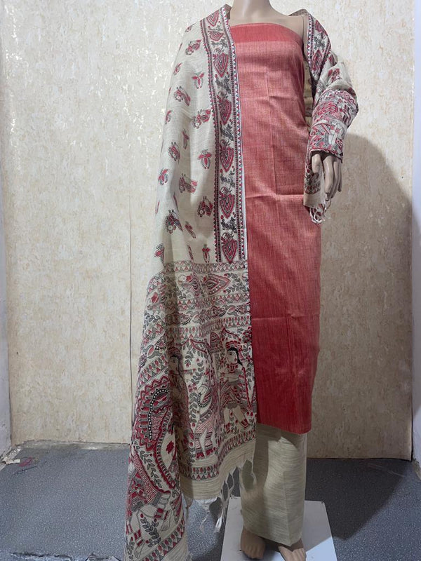 Cotton Madhubani Print 3pc Salwar Suit - Leheriya