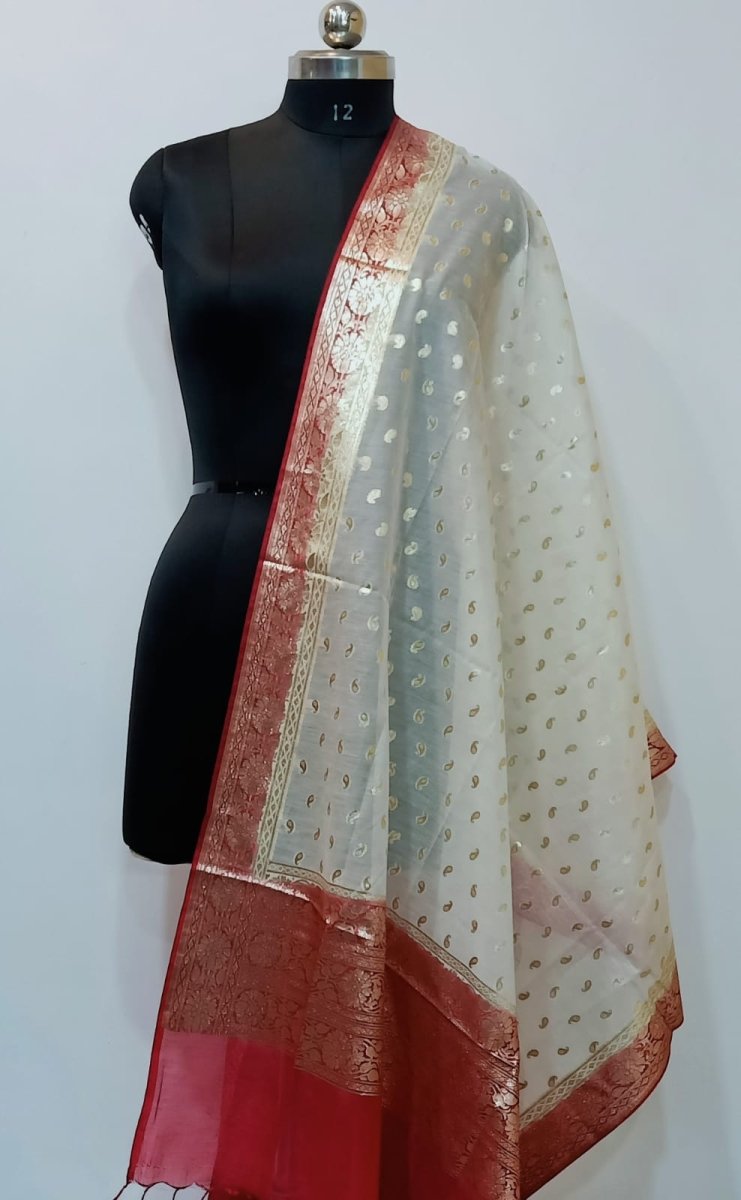 Designer Banarasi Dupatta | Pink | - Leheriya