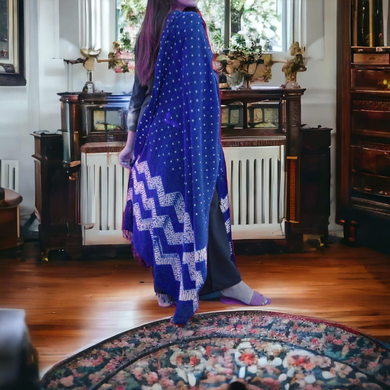 Designer Bandhani Shibori Dupatta - Leheriya