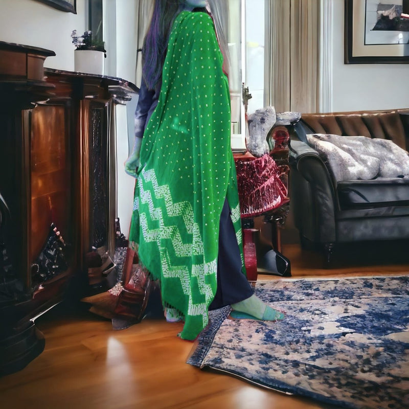 Designer Bandhani Shibori Dupatta - Leheriya