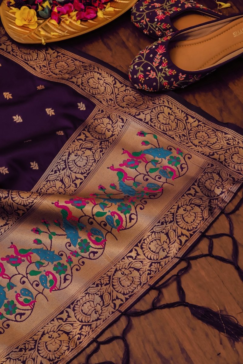 Elegant Paithani Silk Dupatta - Leheriya