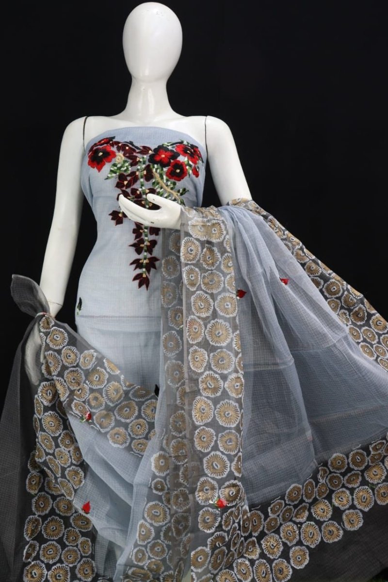 Kota cotton 3pc Embroidery work Salwar Suit - Leheriya