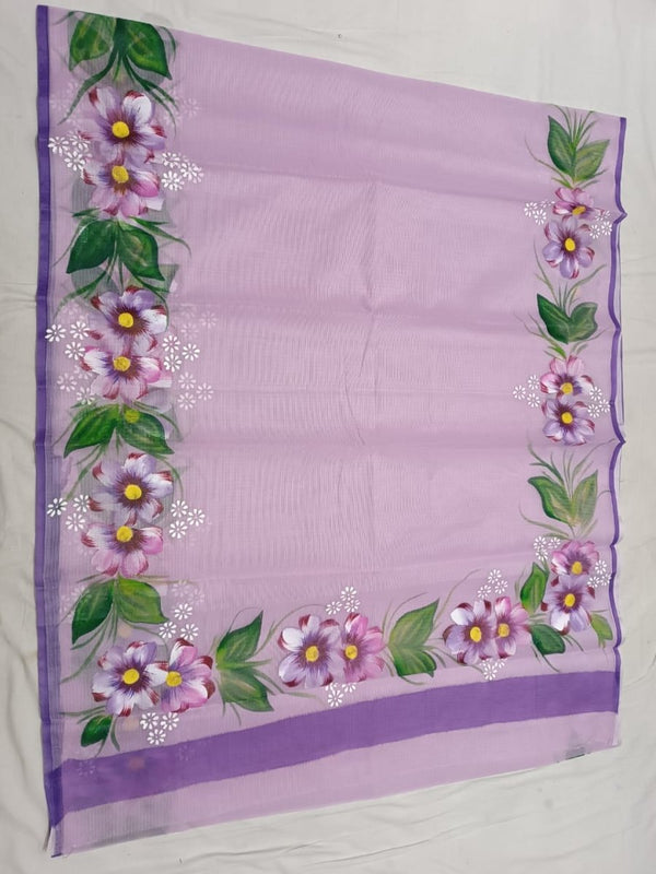 Kota Doria Cotton Brush Paint Dupatta - Leheriya