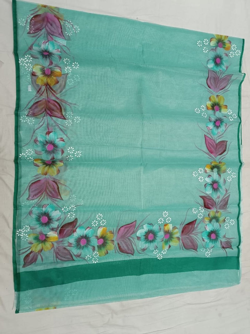 Kota Doria Cotton Brush Paint Dupatta - Leheriya