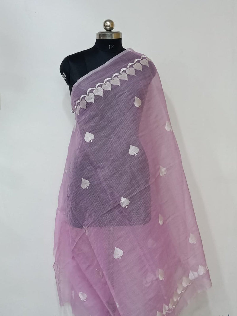 Kota Doria Cotton Embroidery Dupatta - Leheriya