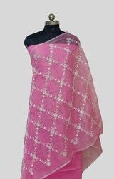 Kota Doria Cotton Embroidery Dupatta - Leheriya