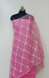 Kota Doria Cotton Embroidery Dupatta - Leheriya