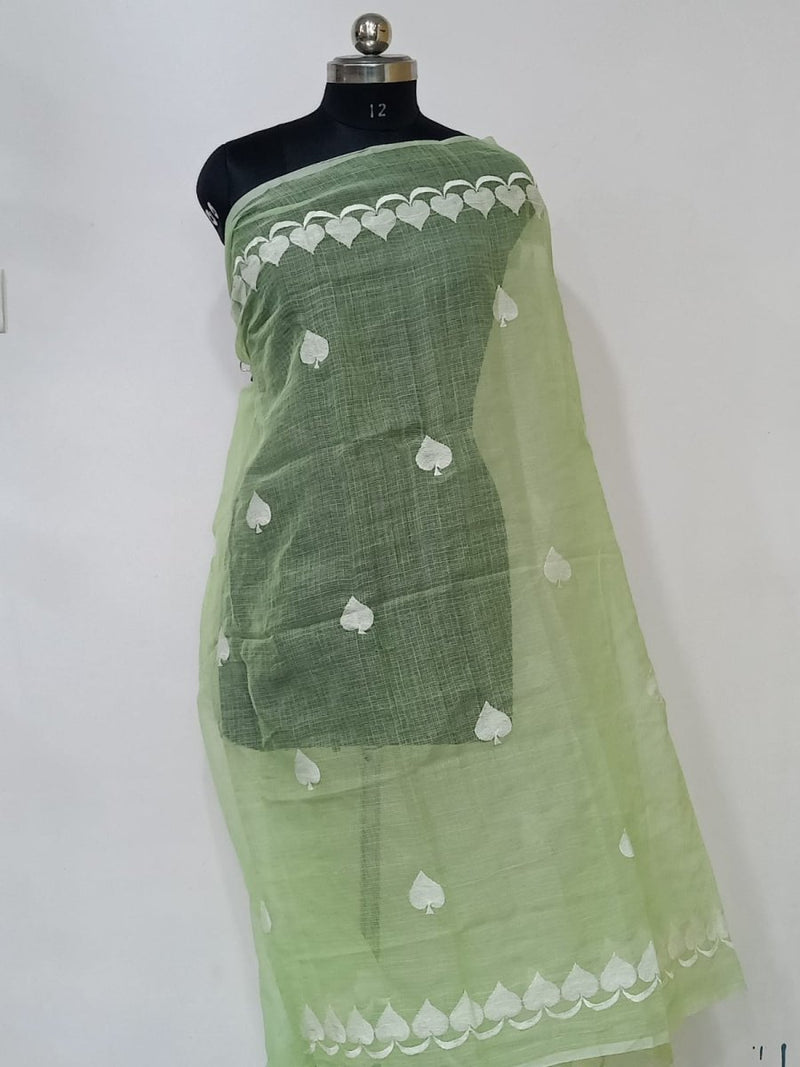 Kota Doria Cotton Embroidery Dupatta - Leheriya