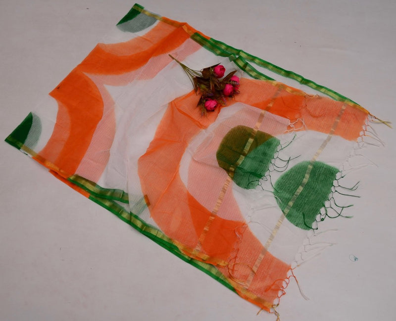 Kota Doria Cotton Tiranga Dupatta - Leheriya